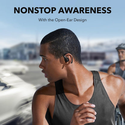 Anker Soundcore AeroFit Pro Open-ear Earbuds, Bluetooth 5.3, Up to 46 Hours Playtime - Black