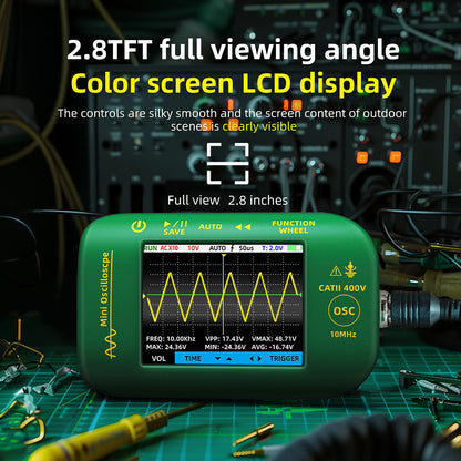 BSIDE OT2 Handheld Digital Oscilloscope Multimeter, 10MHz Bandwidth with 48MSa/s Sampling Rate, 2.8-inch LCD Screen