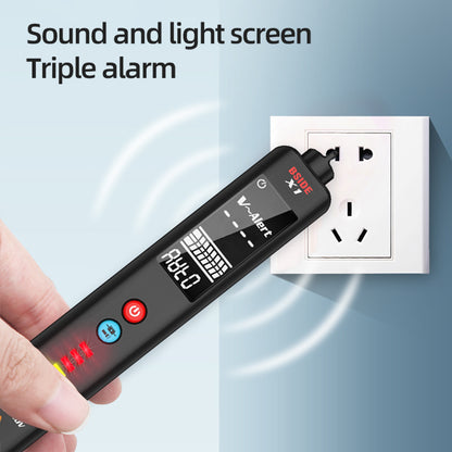 BSIDE X1 Intelligent Voltage Detector Tester, Multimeter, Electric Pen, Break Point Checking,  Large LCD Screen, Flashlight, Live Wire Hz Ohm NCV Meter, No Batteries