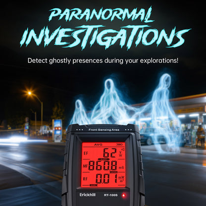 ERICKHILL RT-100S 3 in 1 EMF Detector, Rechargeable Digital Electromagnetic Field Radiation Detector, for Home EMF Inspections, Ghost Hunting