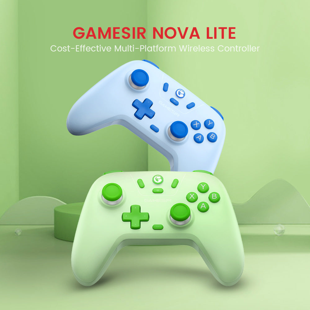 GameSir Nova Lite Wireless Game Controller, Tri-mode Connection, Compatible with PC / Steam / Android / iOS / Switch - Green