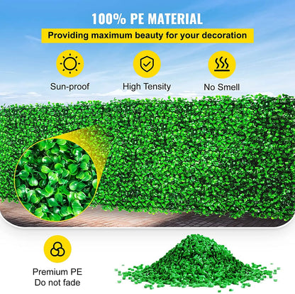 VEVOR - Decoración de pared con plantas artificiales, seto de boj, panel de pared, decoración del hogar, plantas falsas, césped, fondo de pared, pantalla de seto de privacidad