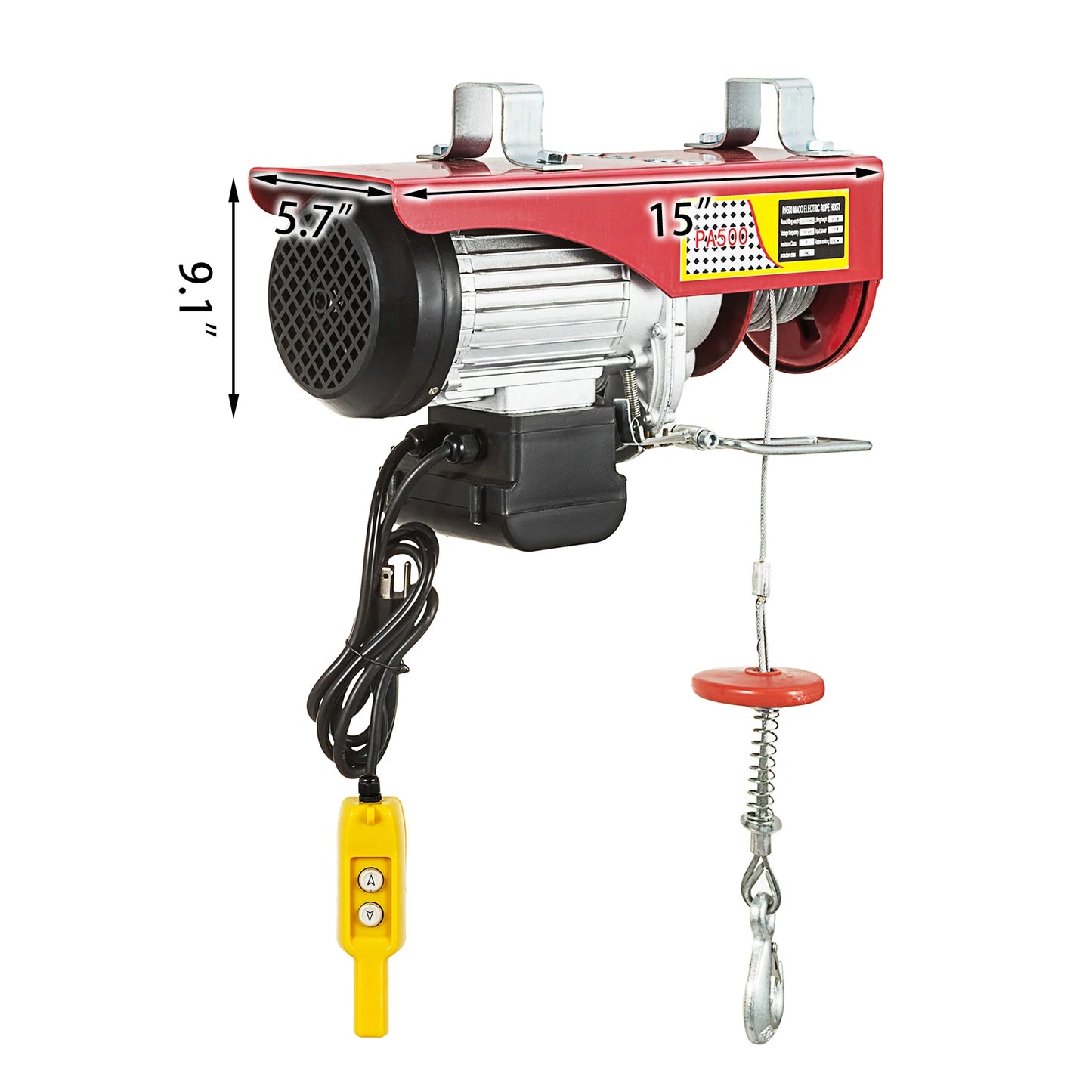 Grúa elevadora eléctrica VEVOR de 250-500 kg con cabrestante para barcos, coches, garajes y ascensores con control remoto por cable.