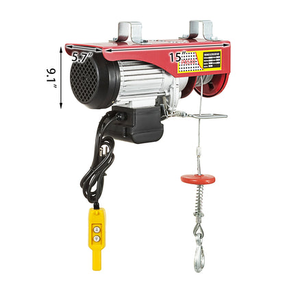 Grúa elevadora eléctrica VEVOR de 250-500 kg con cabrestante para barcos, coches, garajes y ascensores con control remoto por cable.