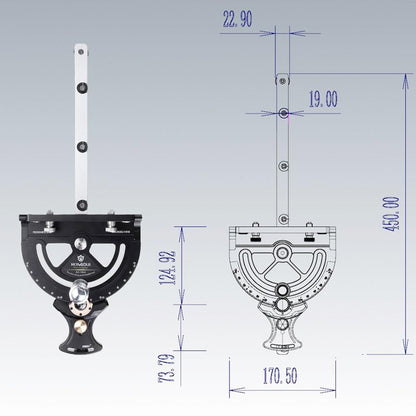 HONGDUI HD-TB01 Precision Miter Gauge, 0-70 Degree Woodworking Table Saw Push Handle Angle Ruler
