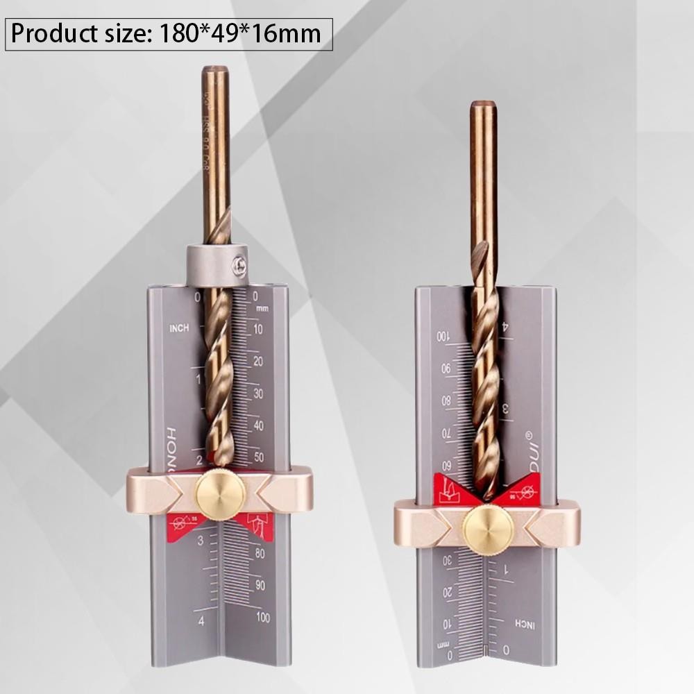 HONGDUI ZS03F 3 In 1 Woodworking Drill Depth Gauge Drill Bit Angle Table Saw Height Measuring Tool