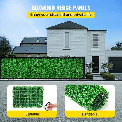 VEVOR - Decoración de pared con plantas artificiales, seto de boj, panel de pared, decoración del hogar, plantas falsas, césped, fondo de pared, pantalla de seto de privacidad