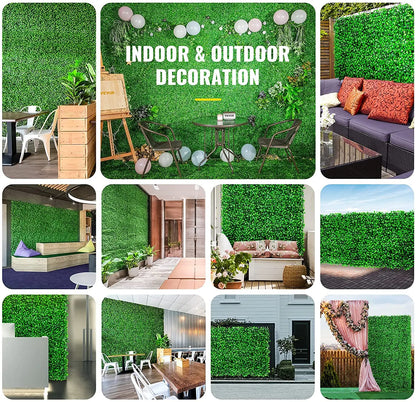 VEVOR - Decoración de pared con plantas artificiales, seto de boj, panel de pared, decoración del hogar, plantas falsas, césped, fondo de pared, pantalla de seto de privacidad