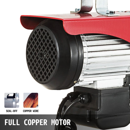 Grúa elevadora eléctrica VEVOR de 250-500 kg con cabrestante para barcos, coches, garajes y ascensores con control remoto por cable.