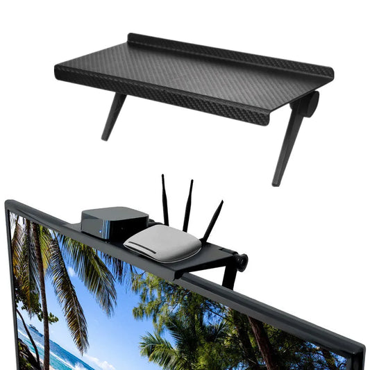 Organizador para el hogar, estante superior ajustable para pantalla de TV, soporte para monitor de computadora, soporte de escritorio para TV, soporte para enrutador, soporte para almacenamiento