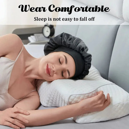 Gorro de noche de satén para mujer, gorro de dormir liso, gorro para dormir, gorro unisex