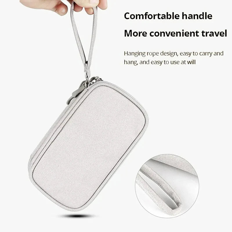 Bolsa organizadora portátil para almacenamiento de productos digitales de viaje, bolsa multicapa para cables de auriculares, bolsa para cargar cables de datos USB
