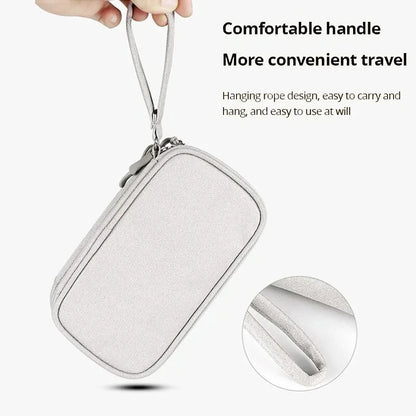 Bolsa organizadora portátil para almacenamiento de productos digitales de viaje, bolsa multicapa para cables de auriculares, bolsa para cargar cables de datos USB