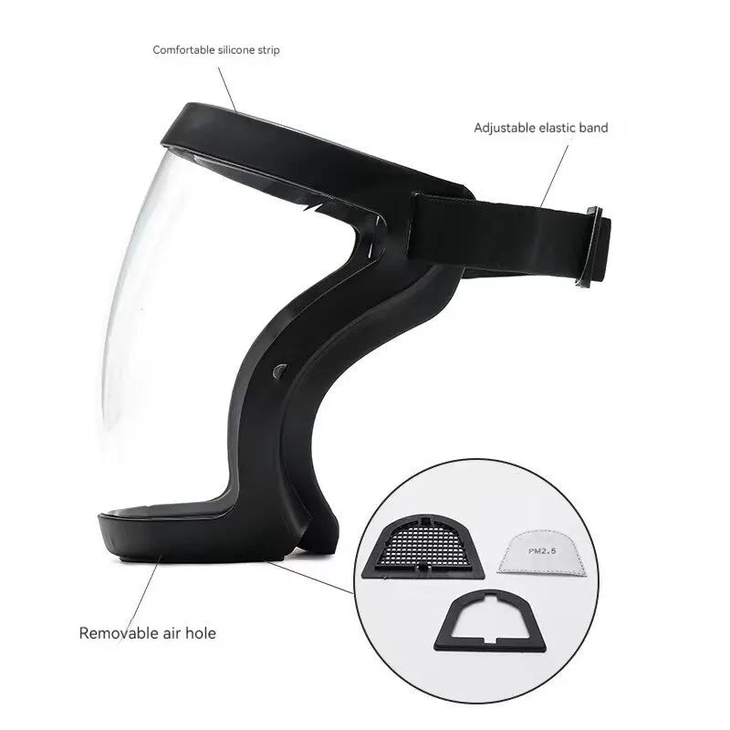 Máscara transparente antivaho y antipolvo, gafas de soldadura de alta definición antivaho, protección facial completa montada en la cabeza