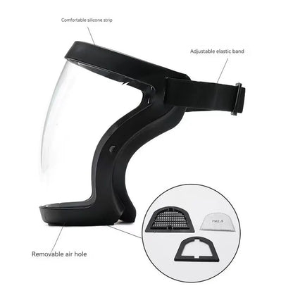 Máscara transparente antivaho y antipolvo, gafas de soldadura de alta definición antivaho, protección facial completa montada en la cabeza
