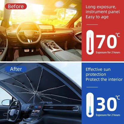Parasol para coche, sombrilla para ventana delantera, accesorios de protección para parabrisas de coche