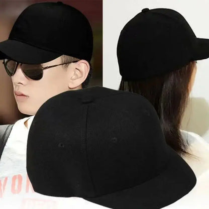 Gorra de béisbol de color liso para mujer, pequeña, de primavera y verano, color negro, informal y versátil, para hombre.