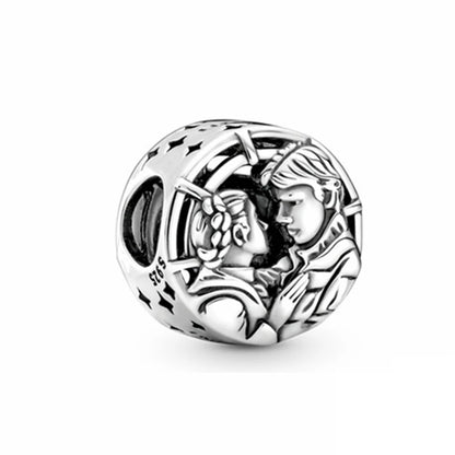 Charms de Disney Stitch Marvel Rescuer Star Wars para pulsera Pandora original de plata de ley 925, collar para mujer, joyería