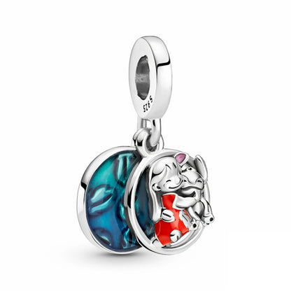 Charms de Disney Stitch Marvel Rescuer Star Wars para pulsera Pandora original de plata de ley 925, collar para mujer, joyería
