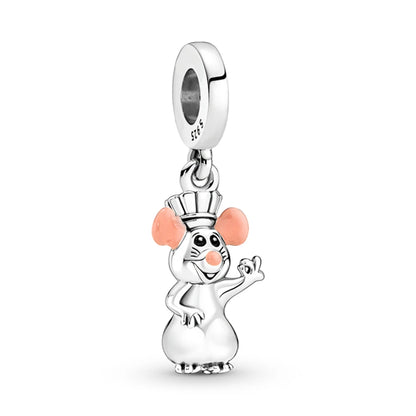 Charms de Disney Stitch Marvel Rescuer Star Wars para pulsera Pandora original de plata de ley 925, collar para mujer, joyería