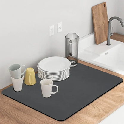 Absorbent Coffee Mat, Solid Color Placemat, Bottle Cutlery, Placemat, Kitchen Cutlery, Drying Mat, Floor Carpet Placemat