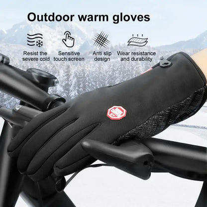 Guantes de invierno para hombre, impermeables, resistentes al viento, fríos, para snowboard, motocicleta, conducción, cálidos, con cremallera y pantalla táctil.