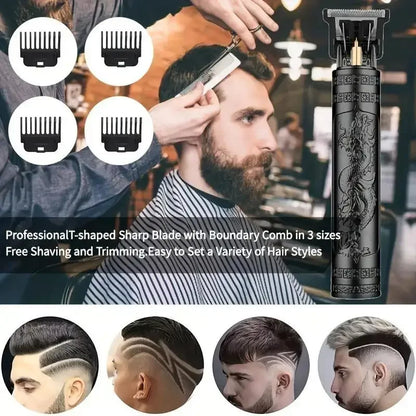 Cortadora de pelo eléctrica profesional inalámbrica por USB, recortadora de barba profesional, kit de corte de pelo, máquina cortadora de pelo