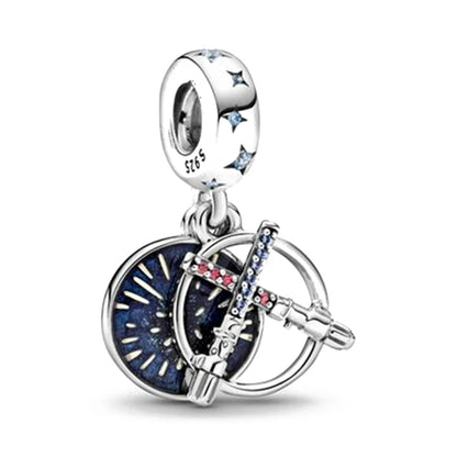 Charms de Disney Stitch Marvel Rescuer Star Wars para pulsera Pandora original de plata de ley 925, collar para mujer, joyería