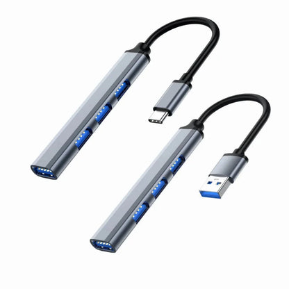 Extensor multifunción de un solo arrastre, concentrador de aleación de aluminio para portátil, divisor USB 3.0 tipo C, multiinterfaz para TV y teléfono móvil.