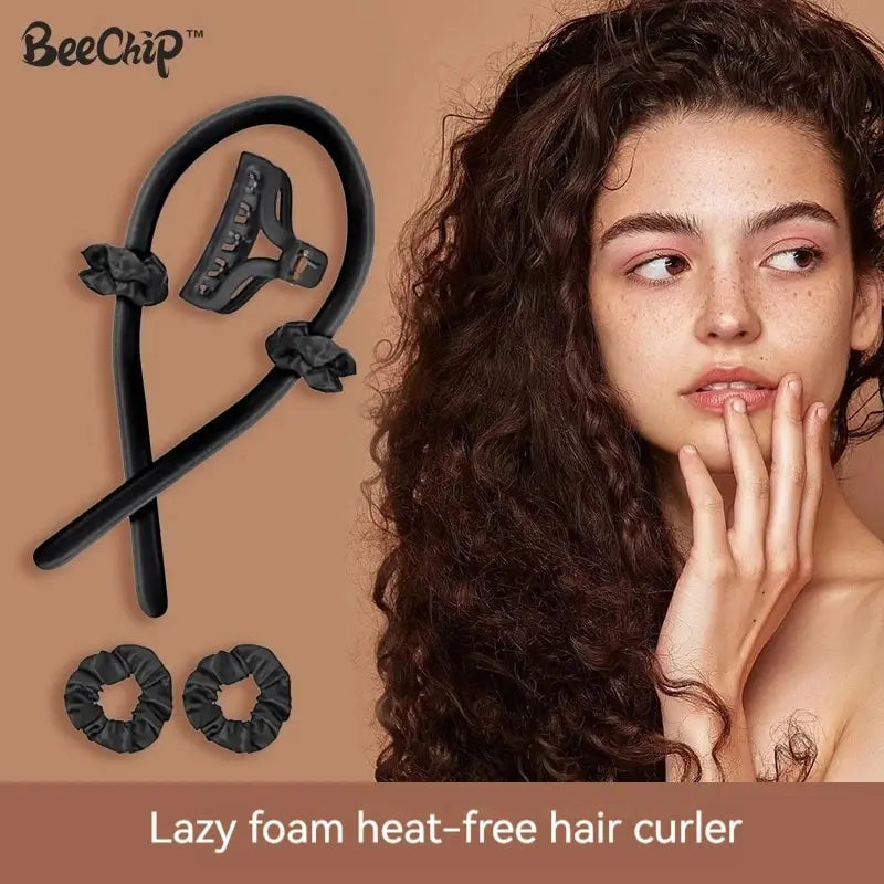 Diadema rizadora sin calor, no daña el cabello ni produce permanente, cómoda de llevar, juego de 4 herramientas para rizar el cabello durante el sueño.