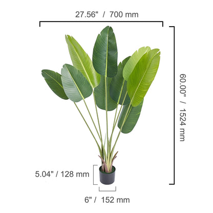 Palmera artificial VEVOR de 1,2 m, 1,5 m o 1,8 m de altura, de polietileno seguro y con protección antivuelco, de bajo mantenimiento para el hogar.