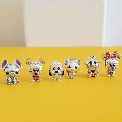 Charms de Disney Stitch Marvel Rescuer Star Wars para pulsera Pandora original de plata de ley 925, collar para mujer, joyería
