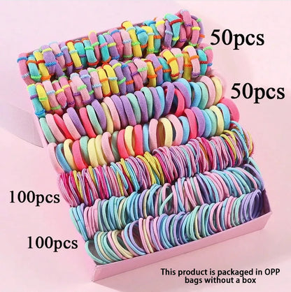 Juego de combinación de pinzas para el cabello con banda elástica para niños, círculo para el cabello de bebé, accesorio para el cabello con pinza de borde para niña, cuerda para el cabello de princesa bebé.