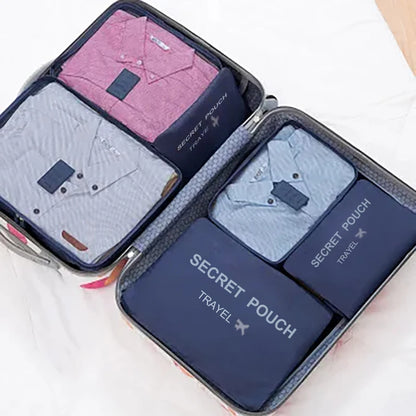 6pcs Simple Solid Color Travel Storage Bag, Clothing Storage Bag, Dry And Wet Separate Storage Bag, Cosmetic Bag Wash Bag Toilet