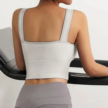 Tops cortos para mujer con sujetador incorporado, sin costuras, sin aros, cómodos, sexys, acolchados, soporte, para yoga, entrenamiento, deportes, tops cortos