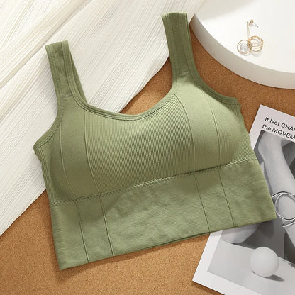 Sujetador deportivo transpirable y antisudor para mujer, sin costuras, para yoga, a prueba de golpes, push up, para gimnasio y entrenamiento