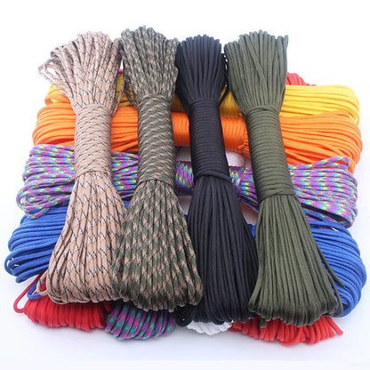 Cuerda de paracaídas táctica militar de 7 hebras y 4 mm, 550 unidades, para acampar, supervivencia al aire libre, pulsera de cuerda DIY.
