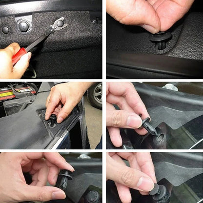 Kit de clips de sujeción para automóvil, remaches para guardabarros, 30 herramientas, remaches para carrocería, remaches, parachoques, molduras de puertas y paneles.