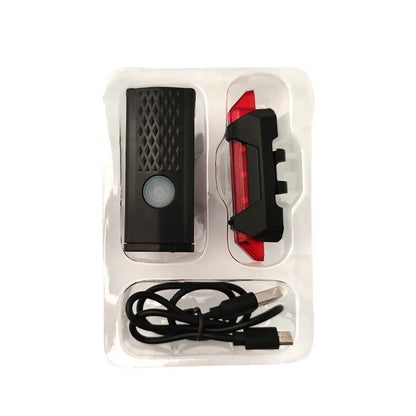 Juego de luces para bicicleta, luz delantera con luz trasera, recargable por USB, fácil de instalar, 3 modos, accesorios para bicicleta de carretera y MTB