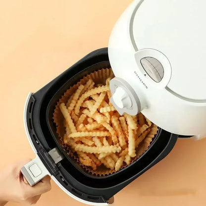 50pcs Air Fryer Grease Absorbent For Household Baking Pans With Thickened Silicone Paper Pads