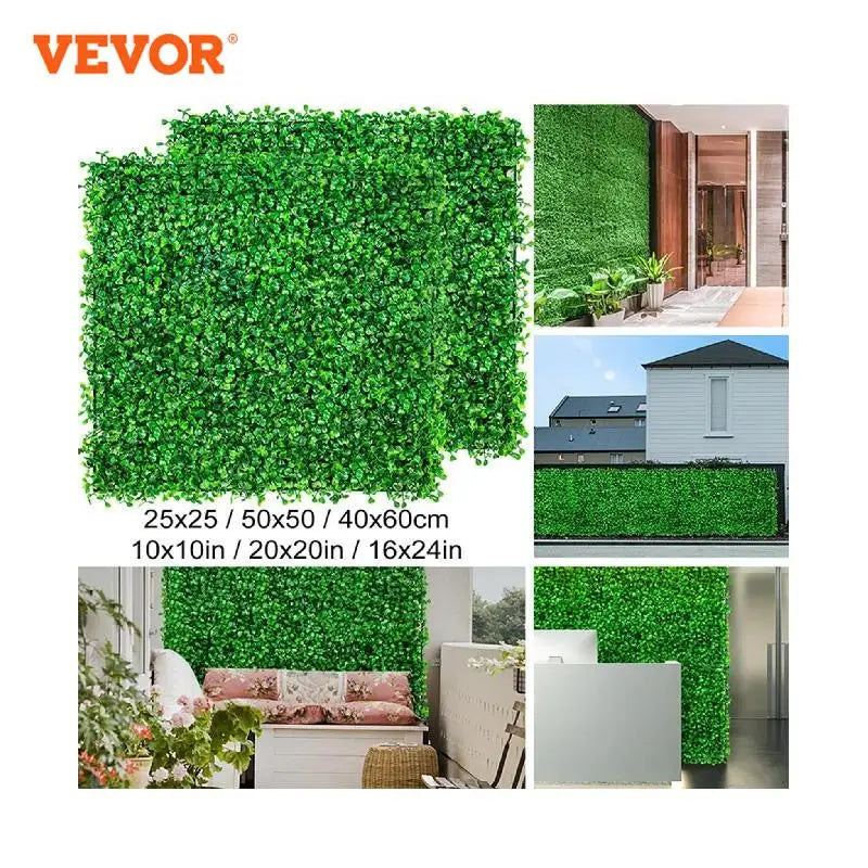 VEVOR - Decoración de pared con plantas artificiales, seto de boj, panel de pared, decoración del hogar, plantas falsas, césped, fondo de pared, pantalla de seto de privacidad