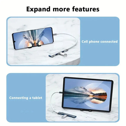 Concentrador USB 3.0 extensor, adaptador divisor de 4 puertos, estación de acoplamiento OTG para teléfono, MacBook Pro de 13 a 15 pulgadas, Air, PC, portátil y concentrador de ordenador.