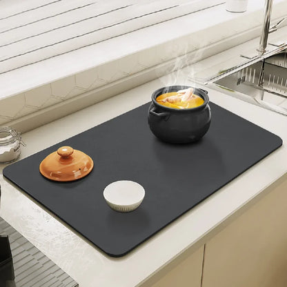 Absorbent Coffee Mat, Solid Color Placemat, Bottle Cutlery, Placemat, Kitchen Cutlery, Drying Mat, Floor Carpet Placemat