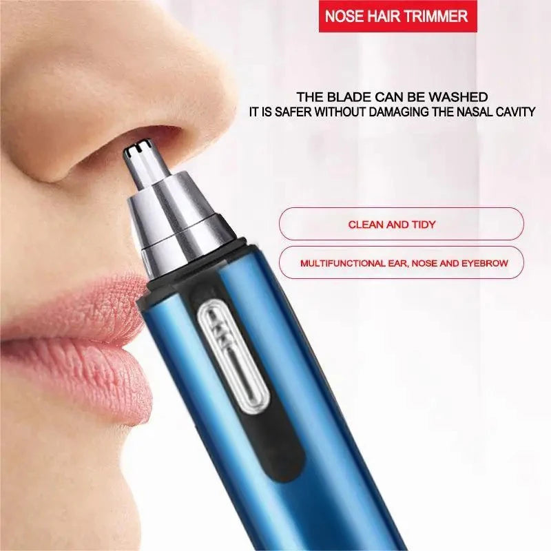 Recortador de vello nasal, afeitadora de vello nasal, recortador de vello nasal y de orejas, sin dolor, batería eléctrica, afeitadora de vello nasal para hombres, tijeras para vello nasal para hombres