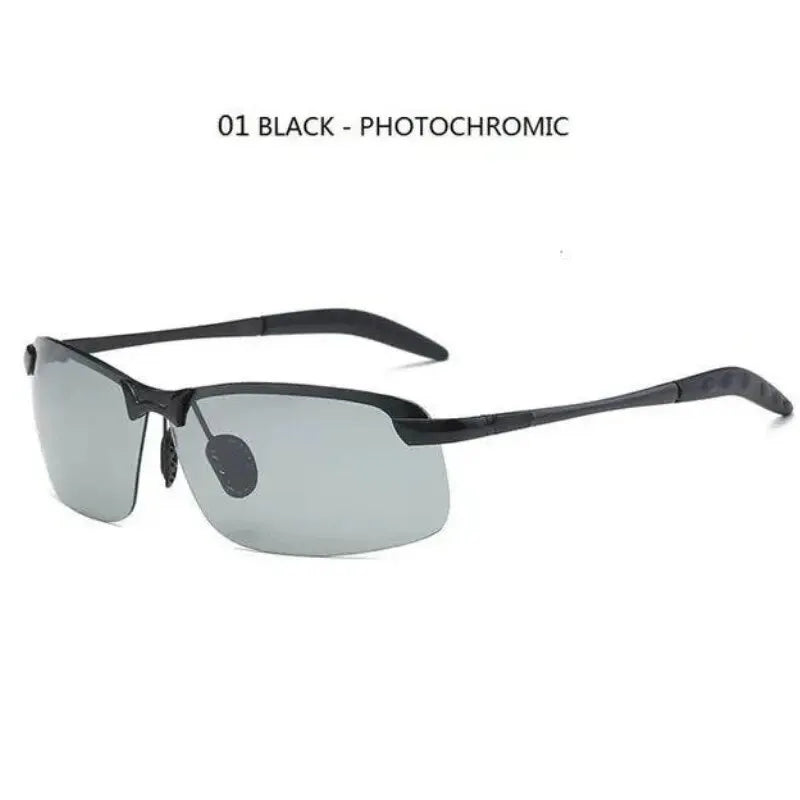 Men Photochromic Polarized Sunglasses Driving Fishing Chameleon Glasses Change Color Sun Glasses Day Night Vision UV400 Eyewear