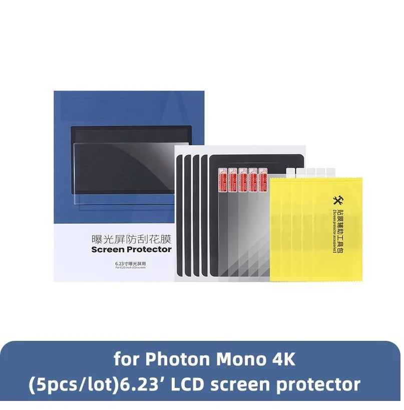 ANYCUBIC 3d Printer Parts 5pcs LCD Screen Protector Set For Photon Mono 4K,Photon Mono X(6K)6.23/8.9/9.25 inch