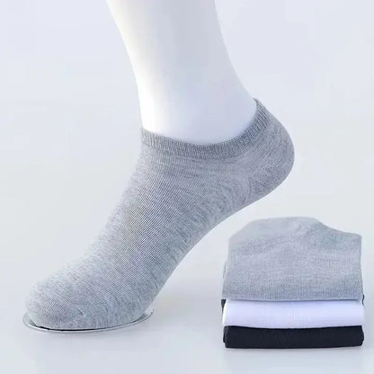 8/10 pairs of men's boat socks for business sports, sweat absorption, mature summer, autumn, solid color, no pilling, versatile