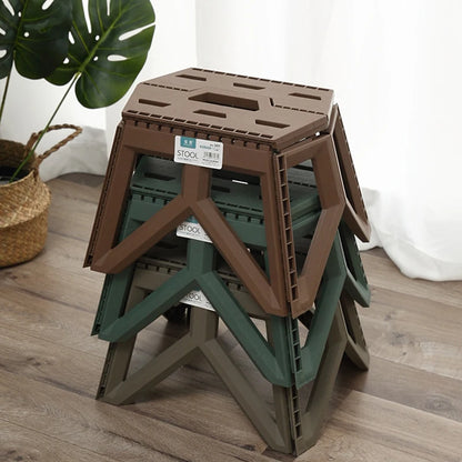 Taburete plegable portátil, banco pequeño grueso, taburete para acampar al aire libre, taburete de puesto, taburete de pesca, taburete bajo portátil de plástico