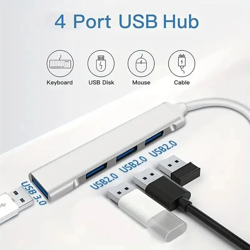 Aumente su productividad con este concentrador USB C 4 en 1: compatible con MacBook, Mac Pro, Mac Mini, iMac, Surface Pro, XPS, PC, Fla