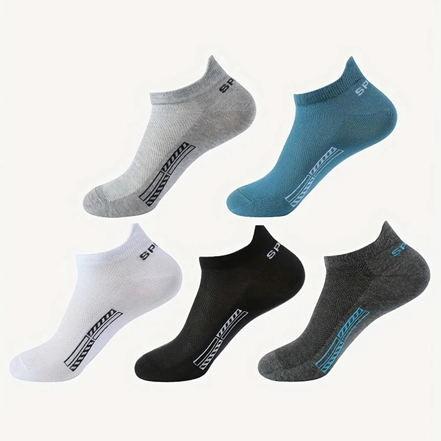 10 Pairs Men Boat Socks Business Sport Sweat Absorption Mature Summer Autumn Solid Color Non Pilling Versatile Low Ankle Socks